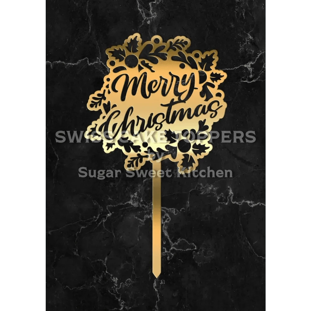 Cake Topper ’Festtagsglanz’ - Acryl Gold - Sugar Sweet Kitchen