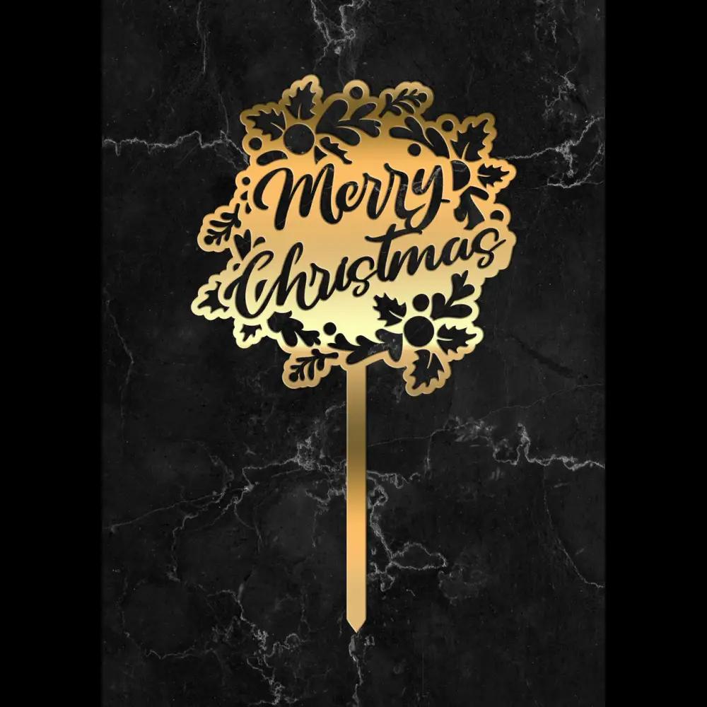 Cake Topper ’Festtagsglanz’ - Acryl Gold - Sugar Sweet Kitchen
