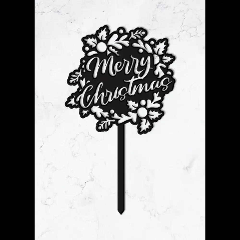 Cake Topper ’Festtagsglanz’ - Acryl Schwarz - Sugar Sweet Kitchen