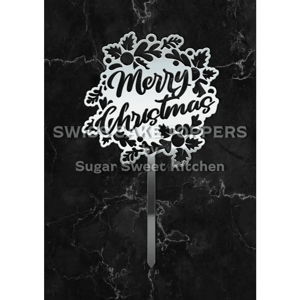 Cake Topper ’Festtagsglanz’ - Acryl Silber - Sugar Sweet Kitchen