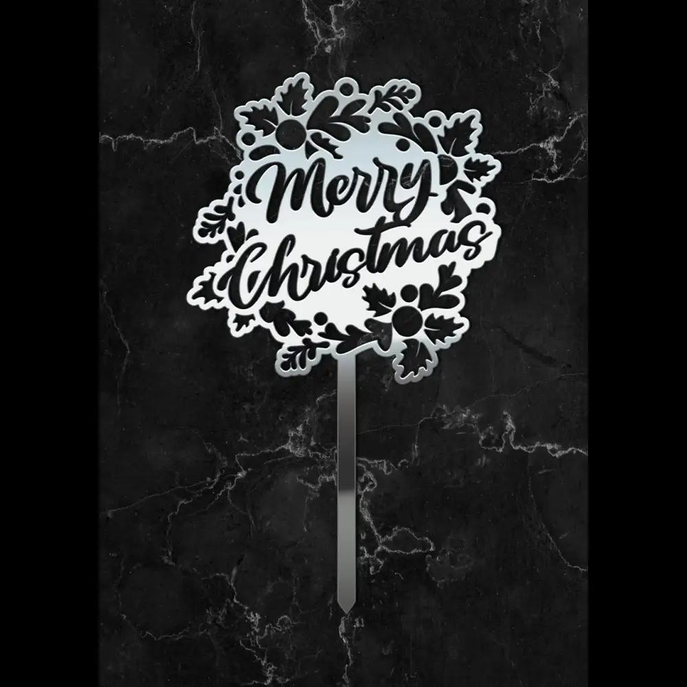 Cake Topper ’Festtagsglanz’ - Acryl Silber - Sugar Sweet Kitchen