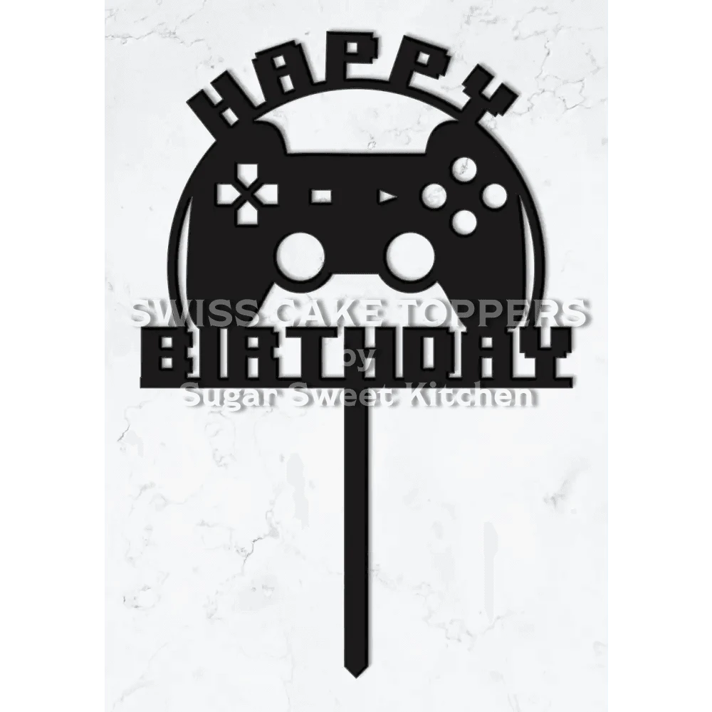 Cake Topper ’Game Over’ - Acryl Schwarz - Sugar Sweet Kitchen