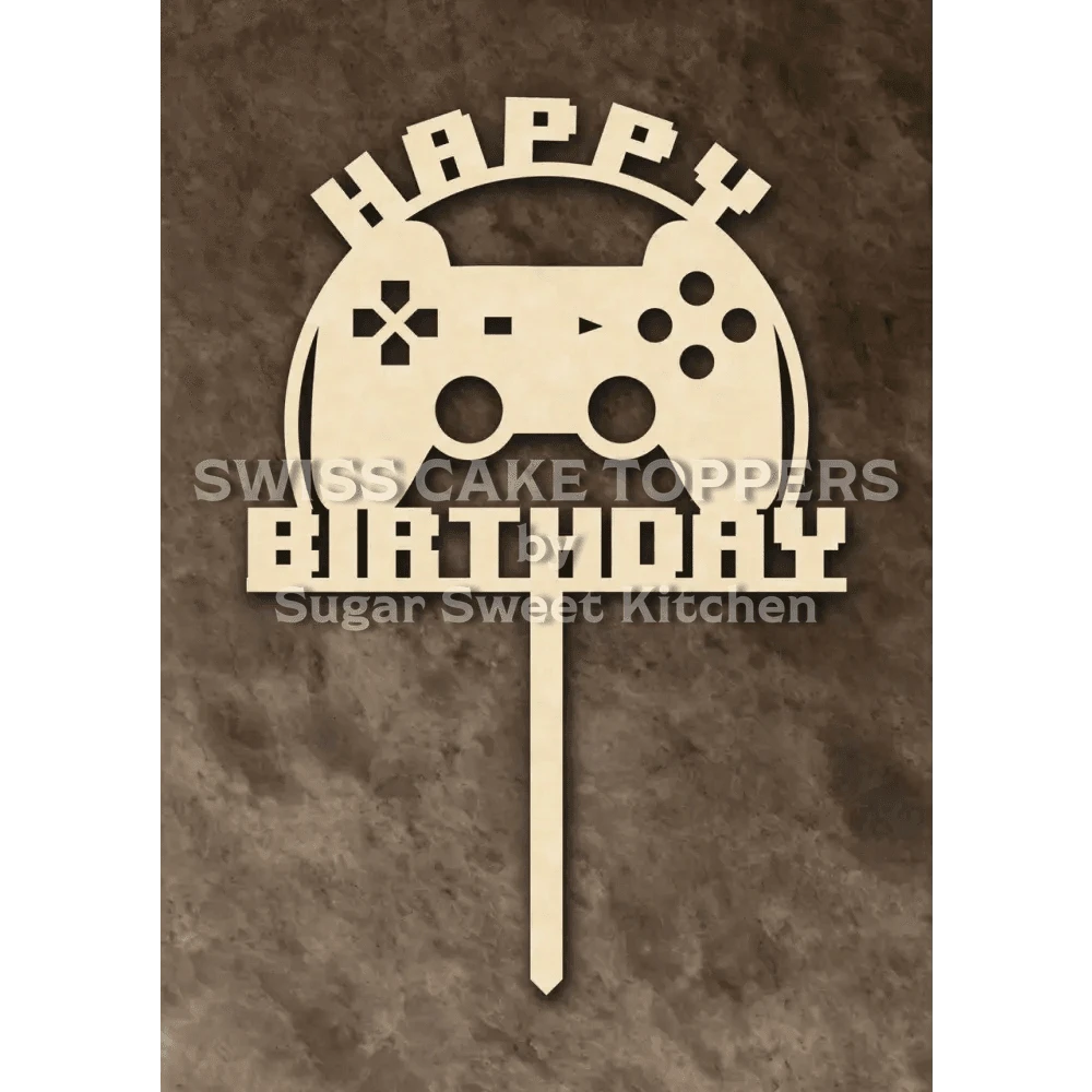 Cake Topper ’Game Over’ - Holz - Sugar Sweet Kitchen