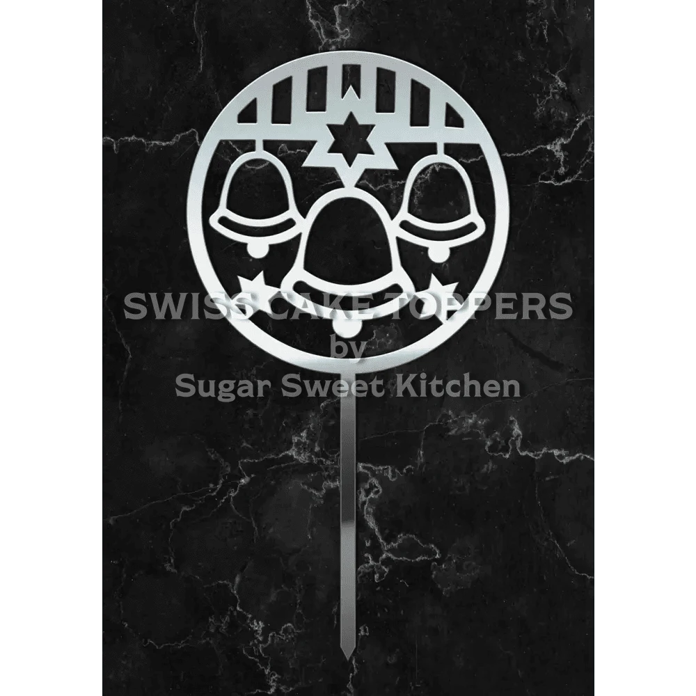 Cake Topper ’Glockenklang’ - Acryl Silber - Sugar Sweet Kitchen