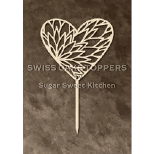 Cake Topper ’Golden Heart’ - Holz - Sugar Sweet Kitchen