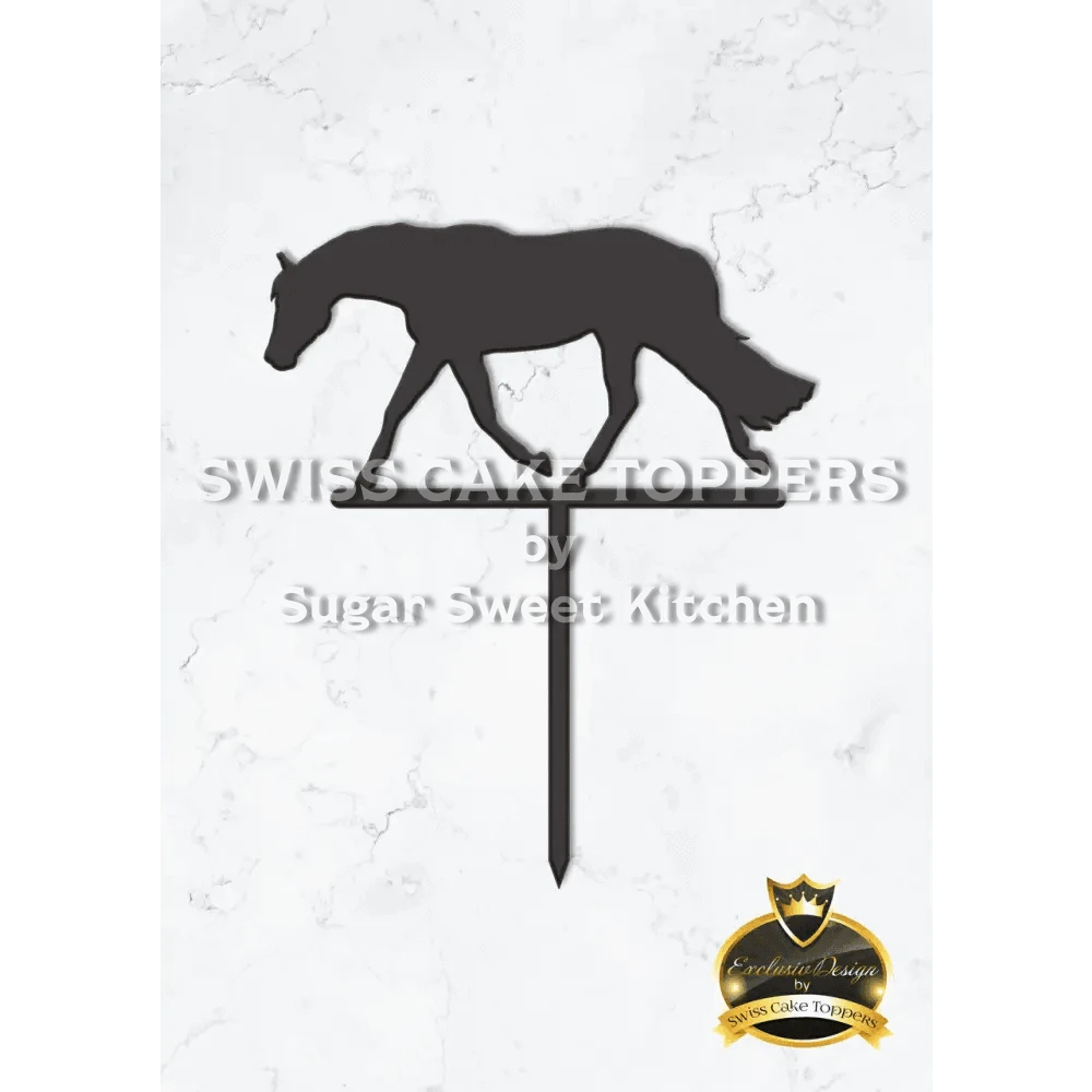 Cake Topper ’Happy Horse’ - Acryl Schwarz - Sugar Sweet Kitchen