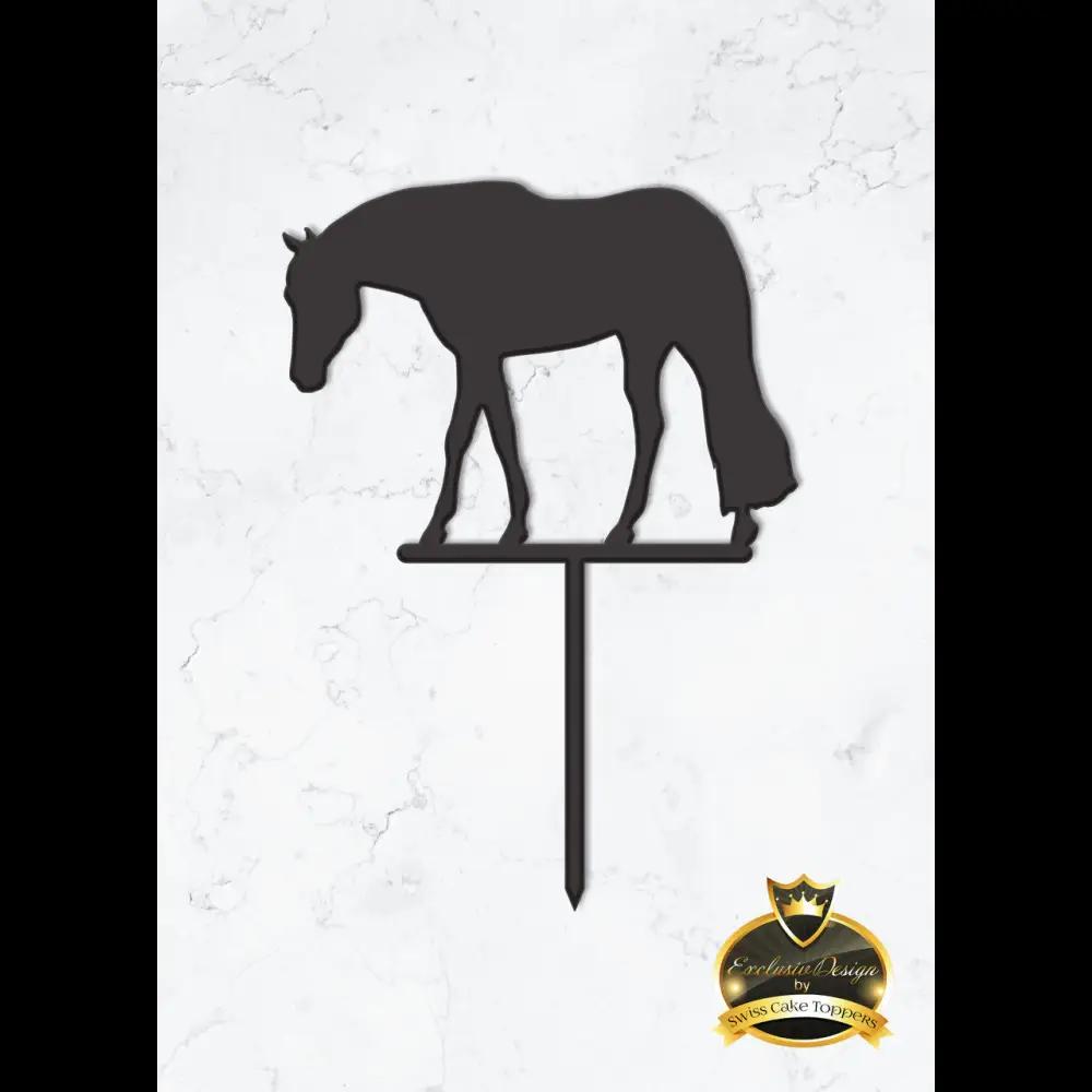Cake Topper ’Happy Horse’ - Acryl Schwarz - Sugar Sweet Kitchen
