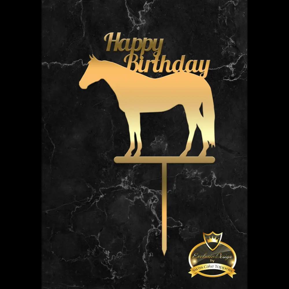 Cake Topper ’Happy Rider’ - Acryl Gold - Sugar Sweet Kitchen