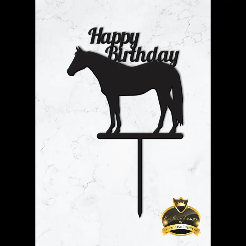 Cake Topper ’Happy Rider’ - Acryl Schwarz - Sugar Sweet Kitchen