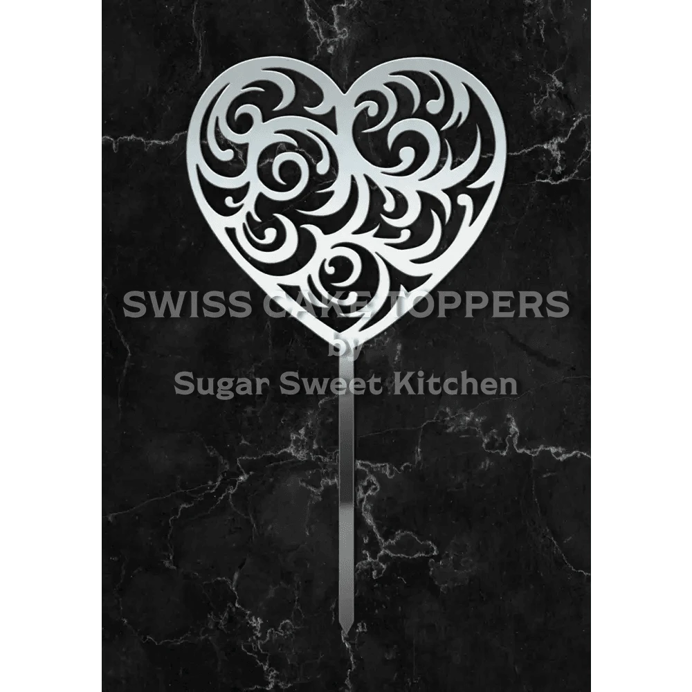 Cake Topper ’Herzstück’ - Acryl Silber - Sugar Sweet Kitchen