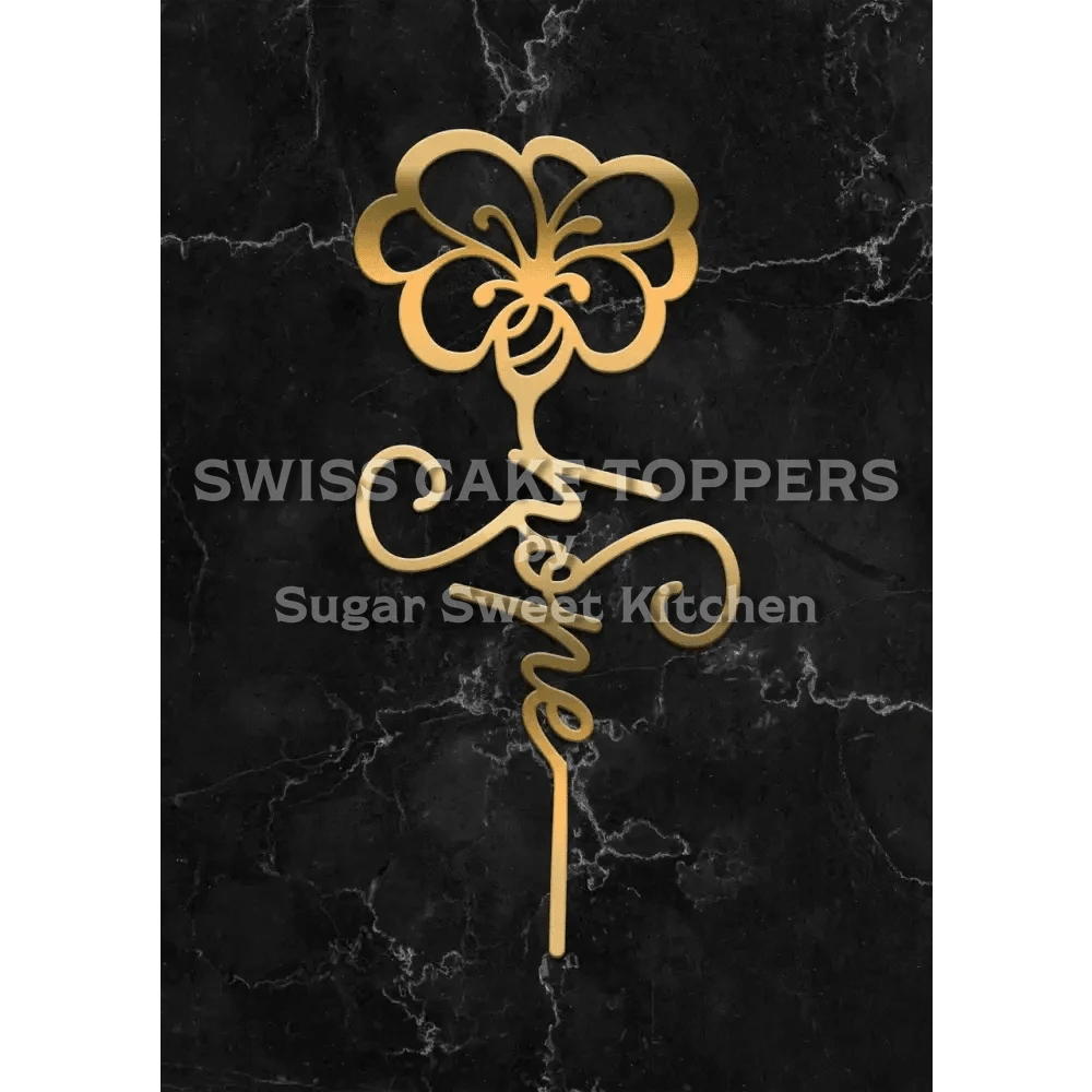 Cake Topper ’Hope’ - Acryl Gold - Sugar Sweet Kitchen