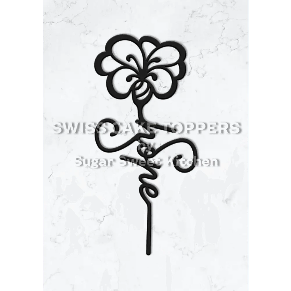Cake Topper ’Hope’ - Acryl Schwarz - Sugar Sweet Kitchen
