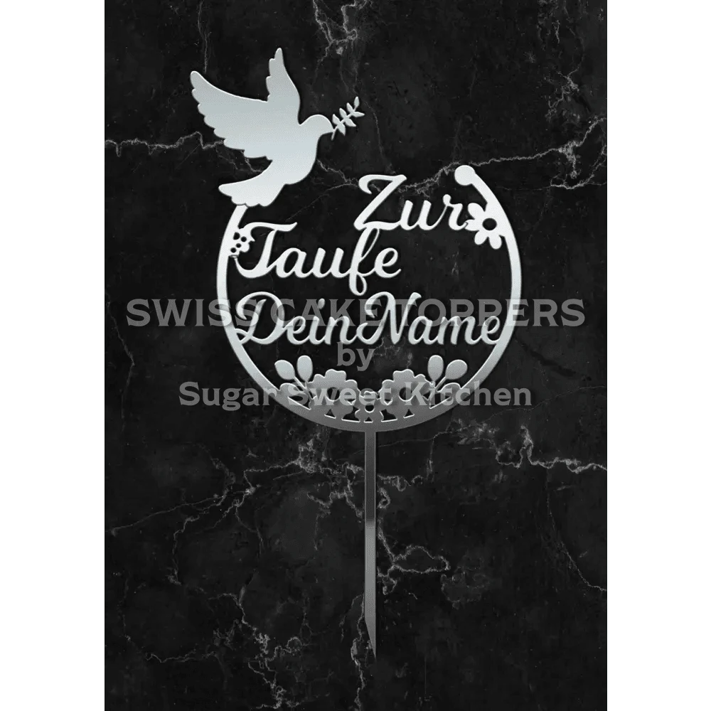 Cake Topper ’kleiner Engel’ - Acryl Silber - Sugar Sweet Kitchen