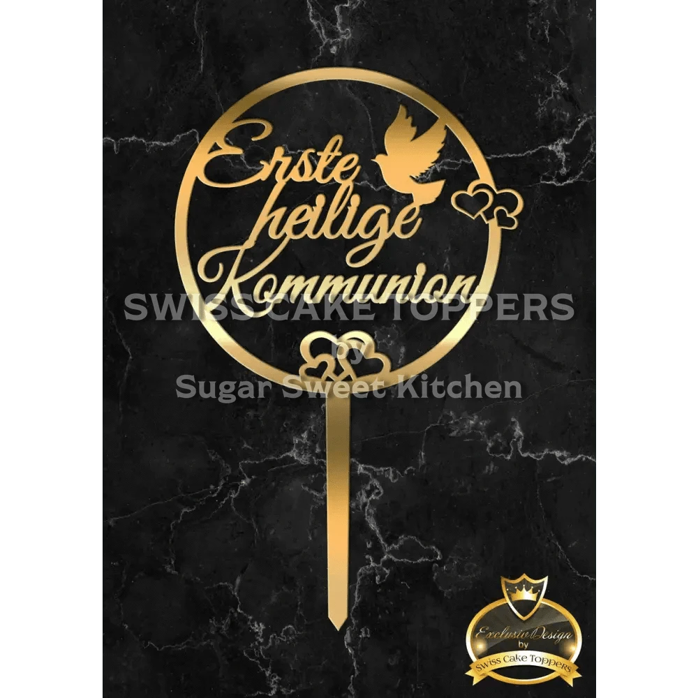 Cake Topper ’Kommunionslicht’ - Acryl Gold - Sugar Sweet Kitchen