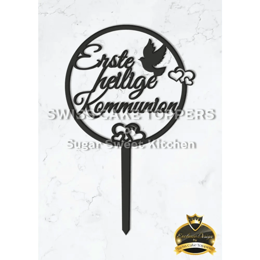 Cake Topper ’Kommunionslicht’ - Acryl Schwarz - Sugar Sweet Kitchen