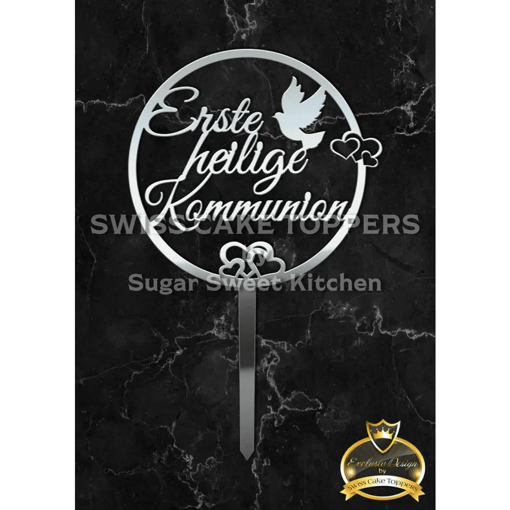 Cake Topper ’Kommunionslicht’ - Acryl Silber - Sugar Sweet Kitchen