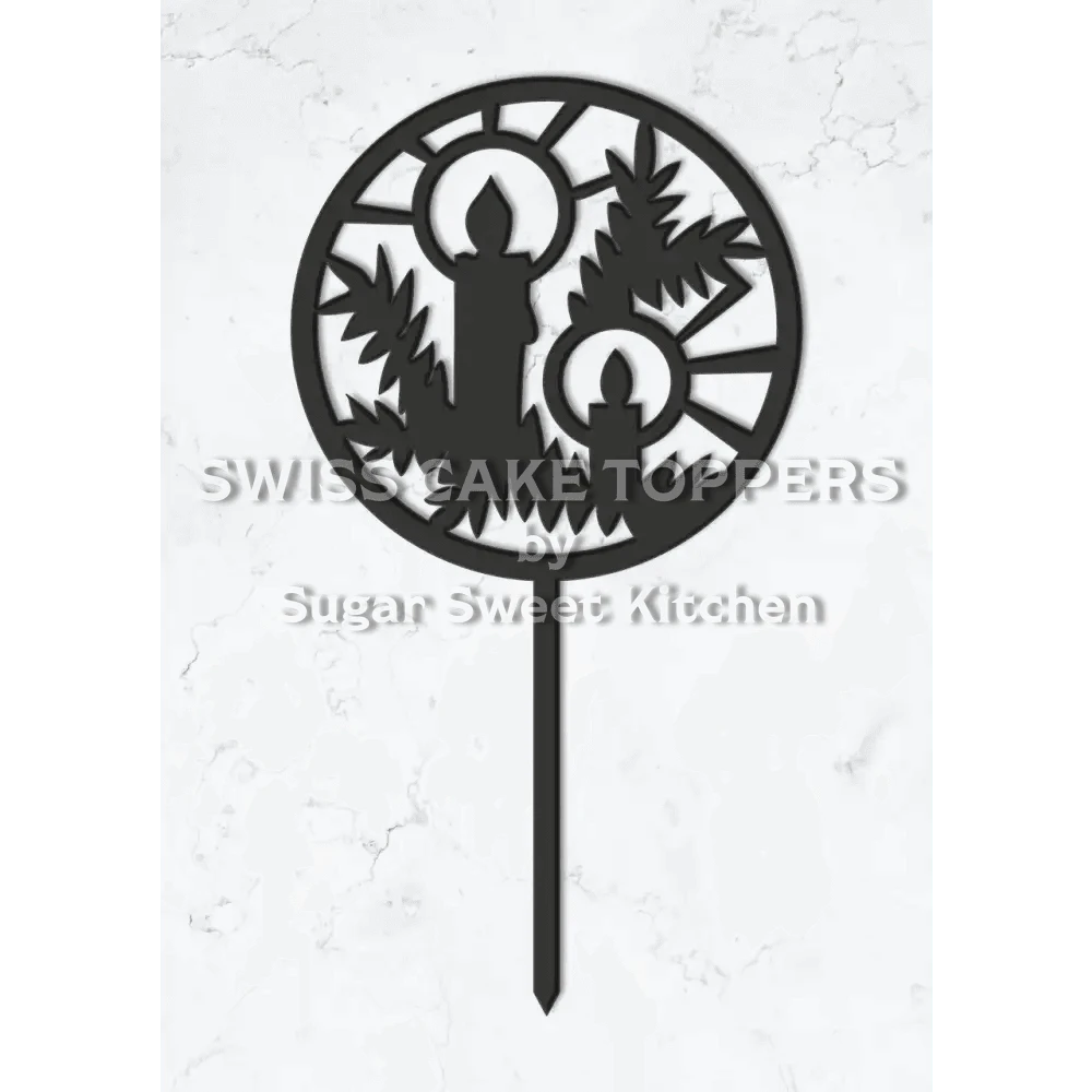 Cake Topper ’Lichterglanz’ - Acryl Schwarz - Sugar Sweet Kitchen