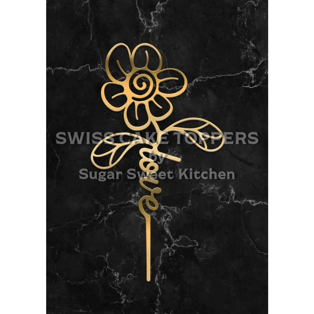 Cake Topper ’Love’ - Acryl Gold - Sugar Sweet Kitchen