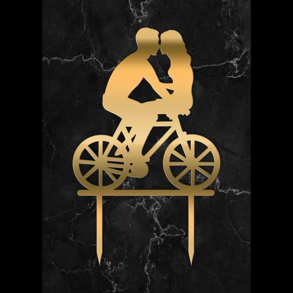 Cake Topper ’Love on Wheels’ - Acryl Gold - Sugar Sweet Kitchen
