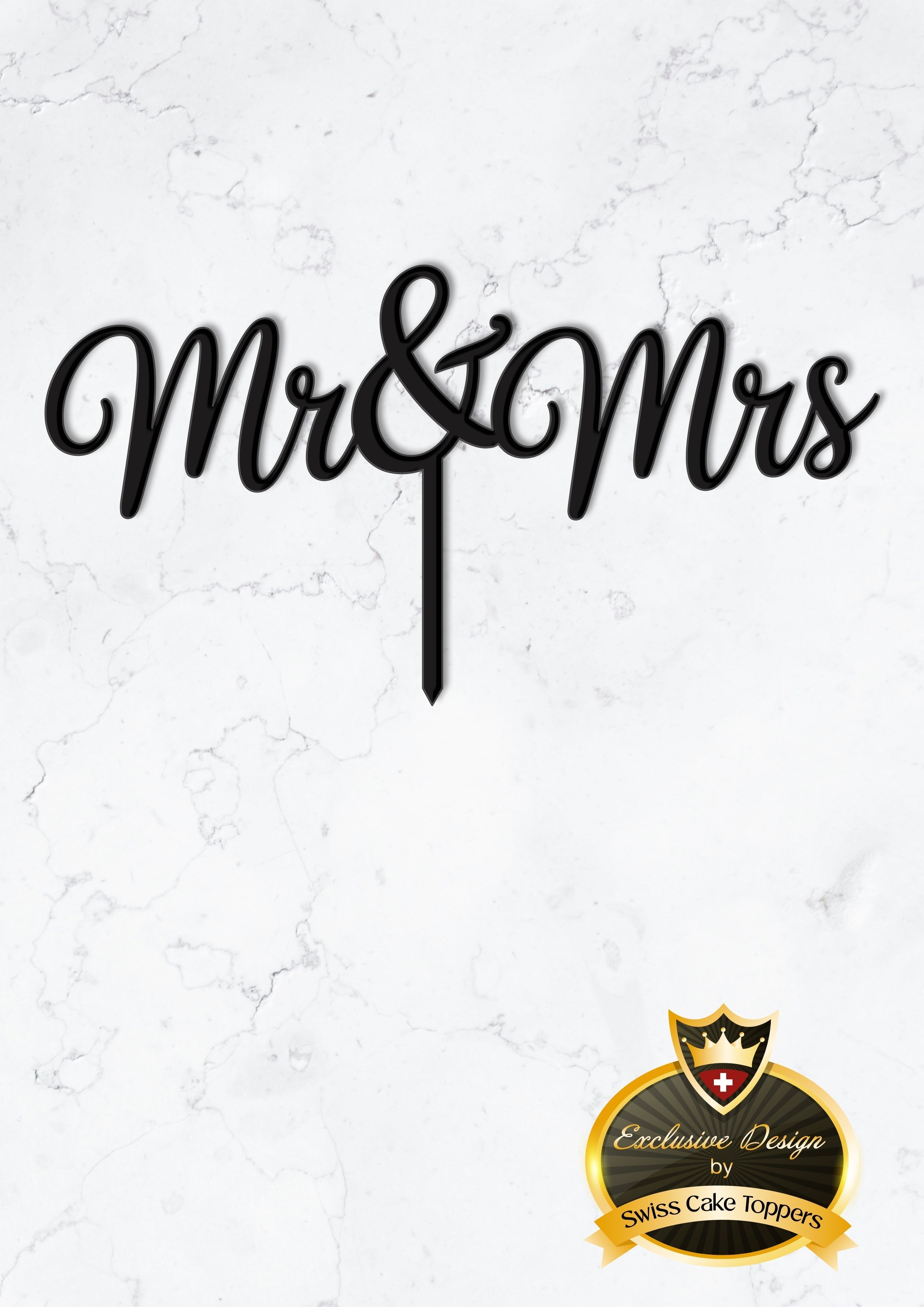 Cake Topper ’Mr & Mrs’ / 14cm - Acryl Schwarz - Sugar Sweet Kitchen