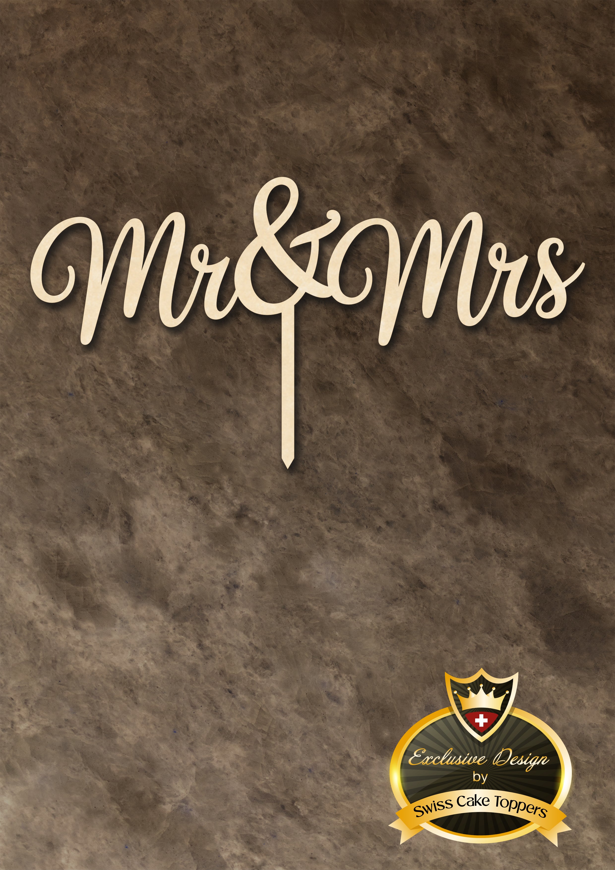 Cake Topper ’Mr & Mrs’ / 14cm - Holz - Sugar Sweet Kitchen