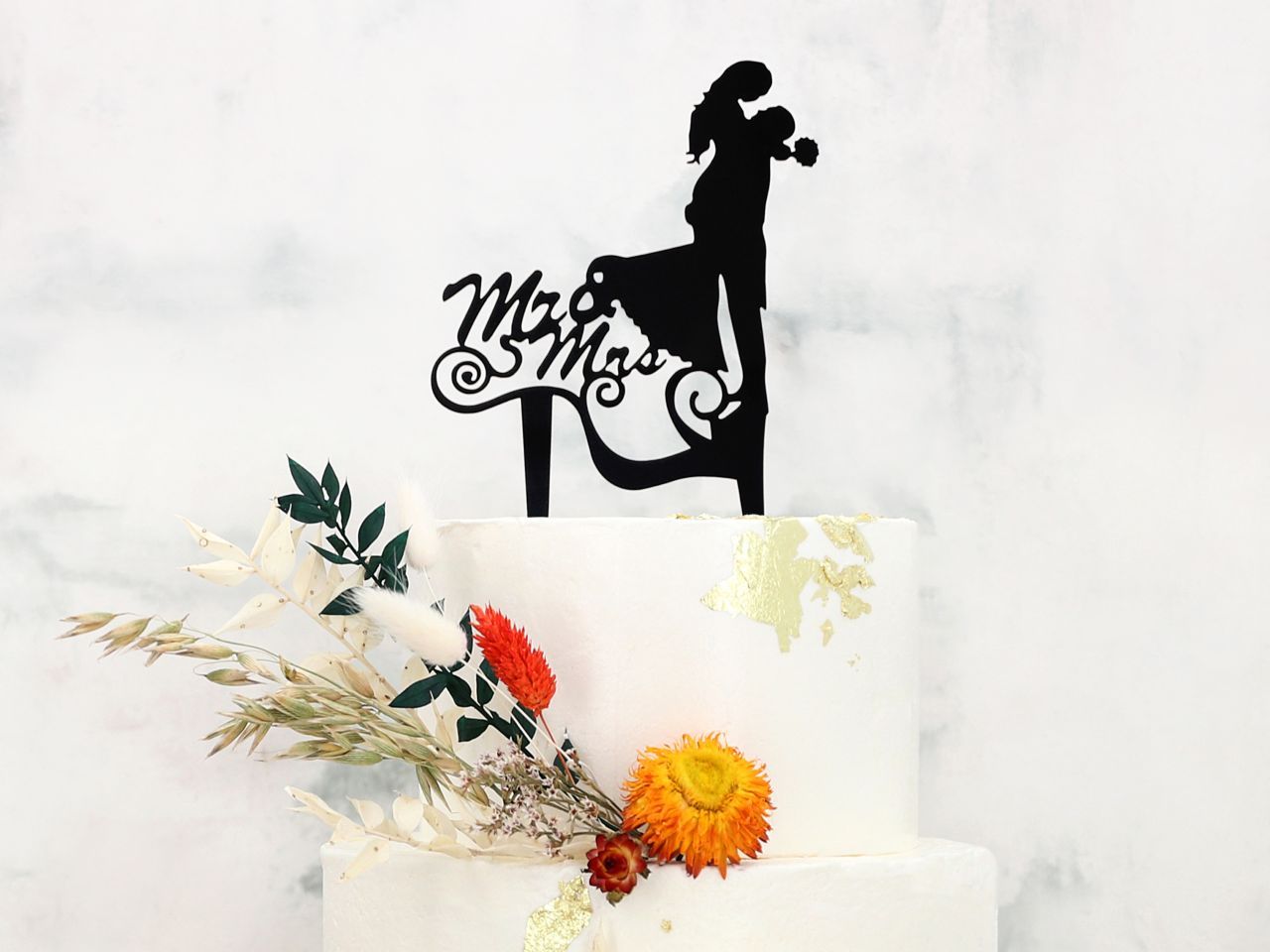 Cake Topper ’Mr & Mrs’ schwarz CM - Dekorationen nicht essbar Sugar Sweet Kitchen
