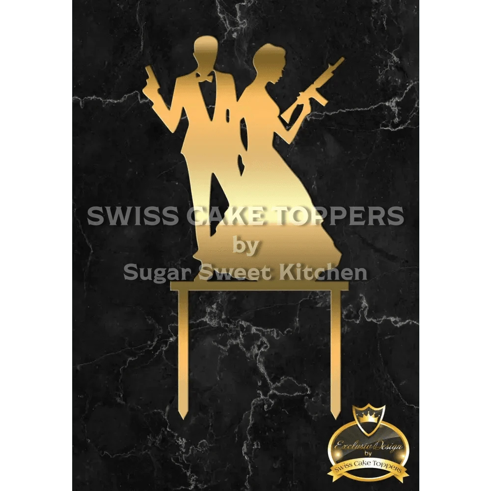 Cake Topper ’Mr. & Mrs. Smith’ - Acryl Gold - Sugar Sweet Kitchen