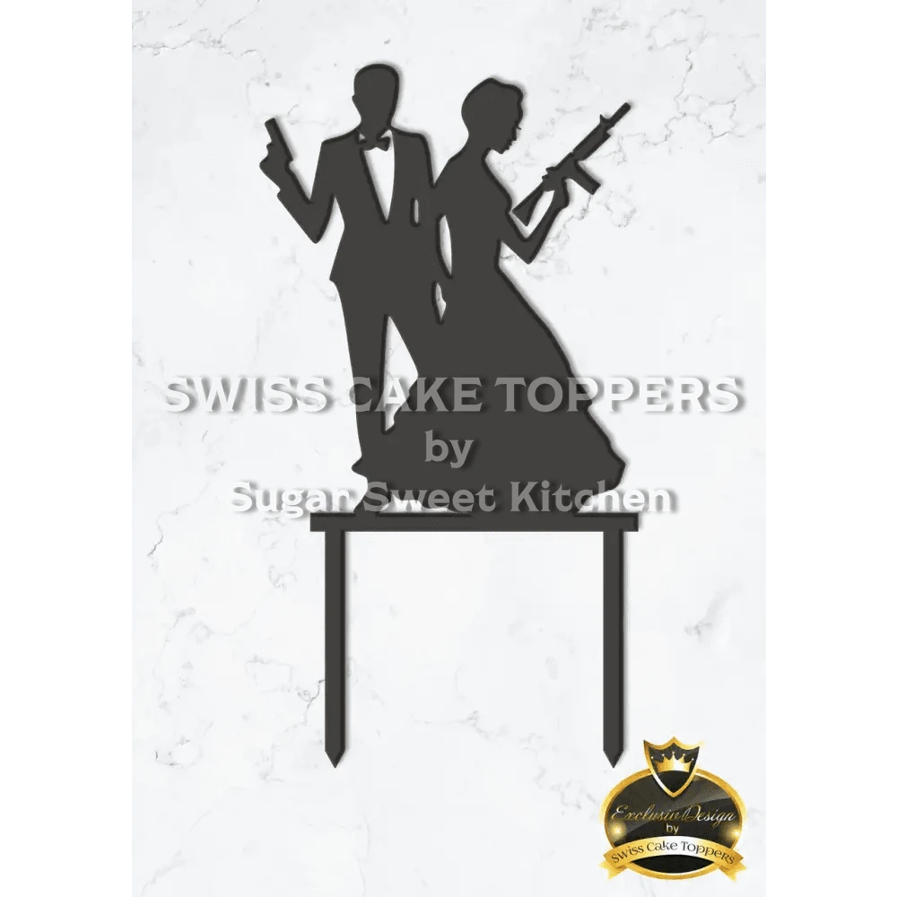 Cake Topper ’Mr. & Mrs. Smith’ - Acryl Schwarz - Sugar Sweet Kitchen