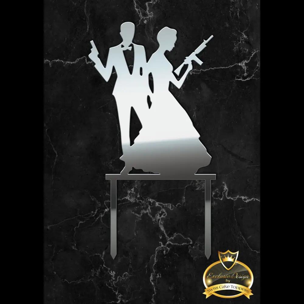 Cake Topper ’Mr. & Mrs. Smith’ - Acryl Silber - Sugar Sweet Kitchen