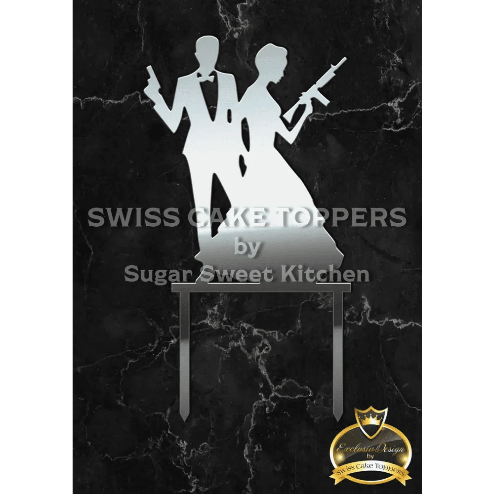 Cake Topper ’Mr. & Mrs. Smith’ - Acryl Silber - Sugar Sweet Kitchen