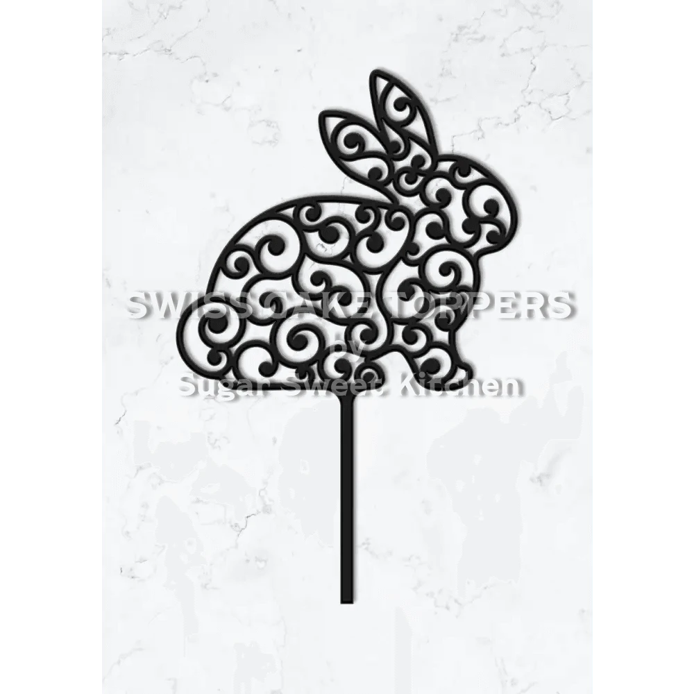 Cake Topper ’Osterfreude’ - Acryl Schwarz - Sugar Sweet Kitchen