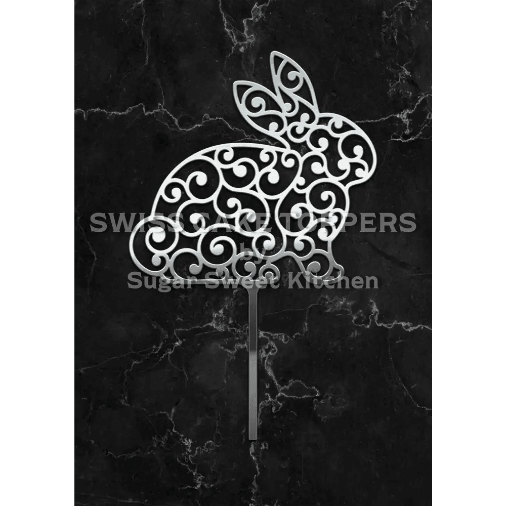 Cake Topper ’Osterfreude’ - Acryl Silber - Sugar Sweet Kitchen