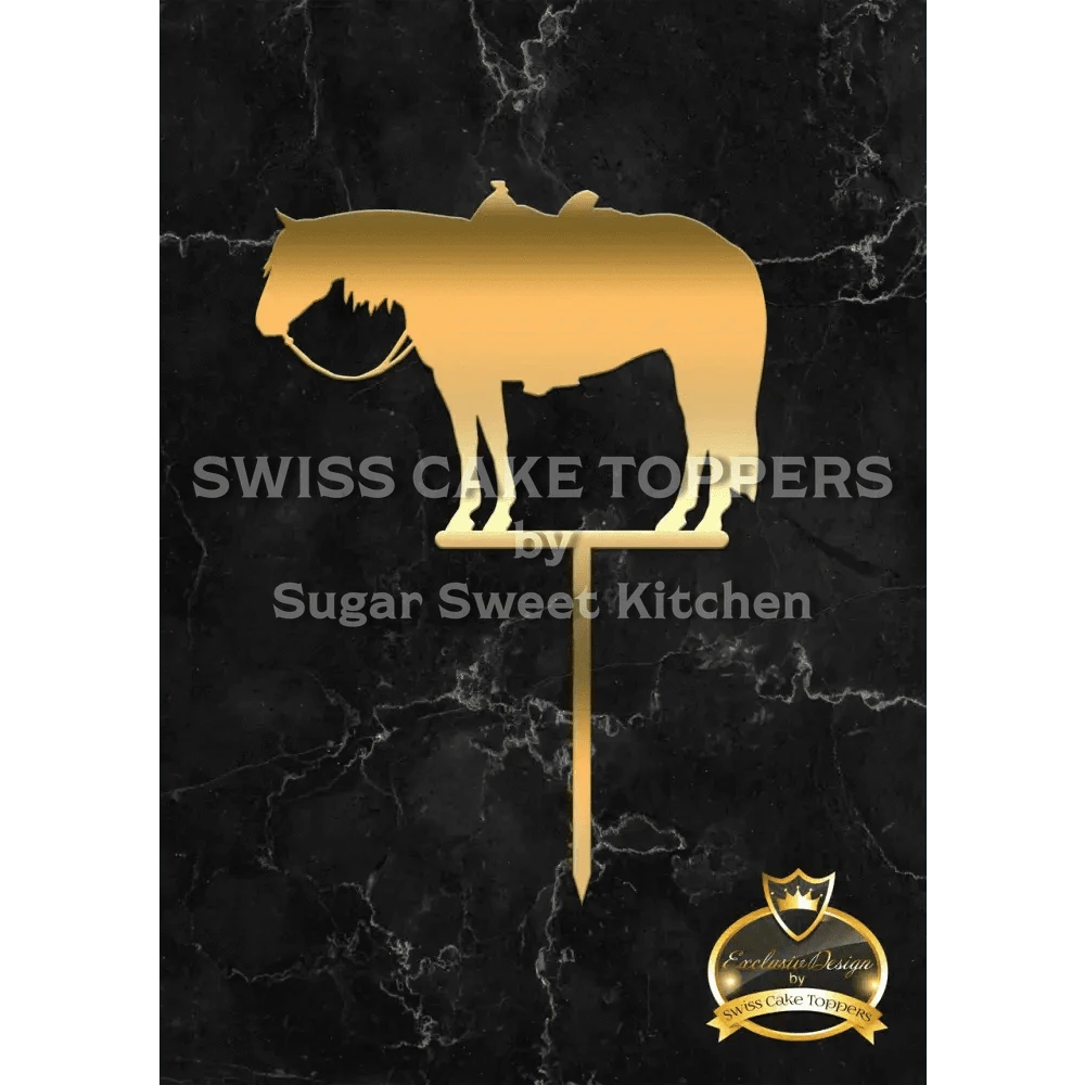 Cake Topper ’Ranch Horse’ - Acryl Gold - Sugar Sweet Kitchen