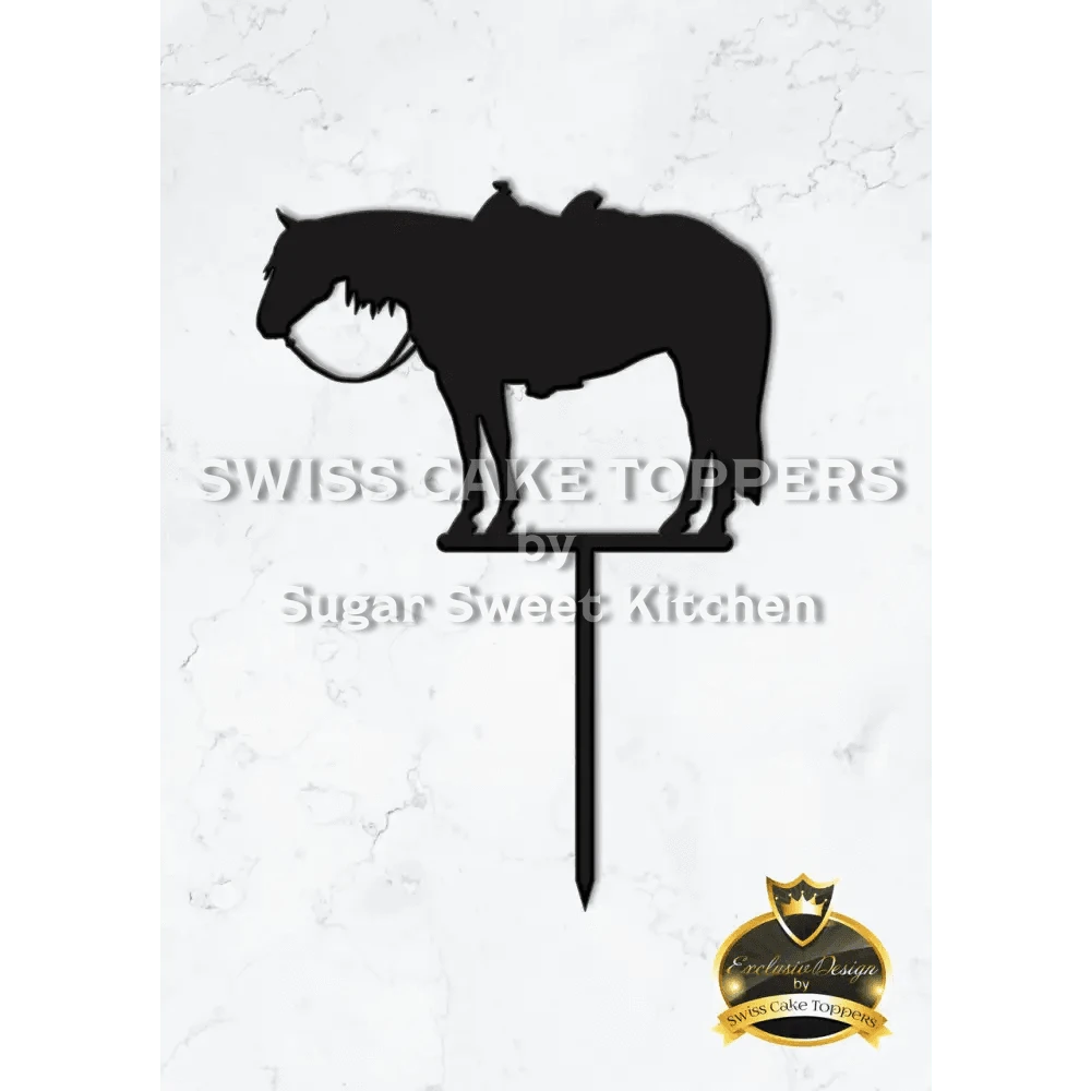 Cake Topper ’Ranch Horse’ - Acryl Schwarz - Sugar Sweet Kitchen