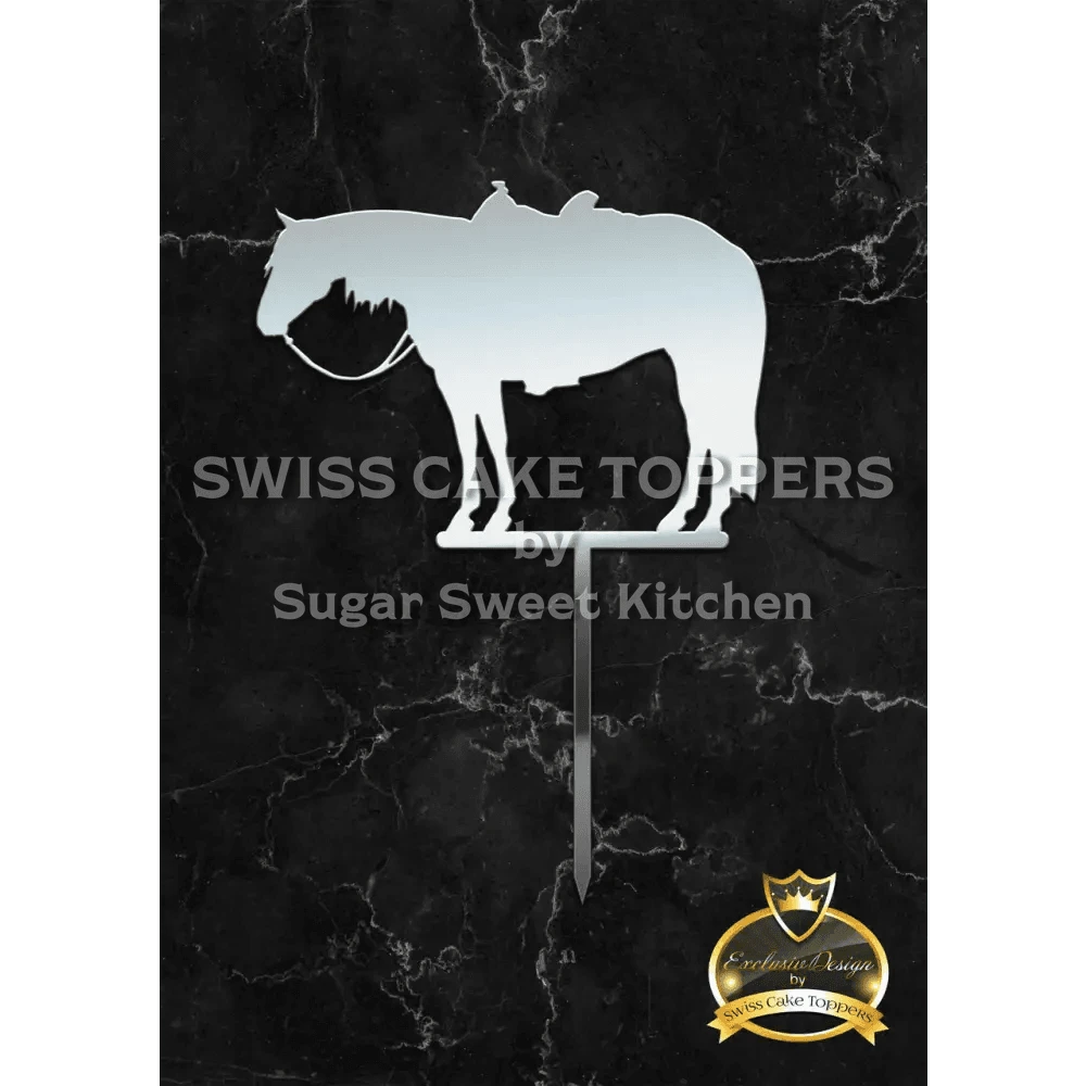 Cake Topper ’Ranch Horse’ - Acryl Silber - Sugar Sweet Kitchen