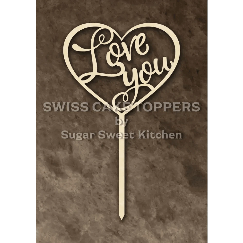 Cake Topper ’Romantik’ - Holz - Sugar Sweet Kitchen