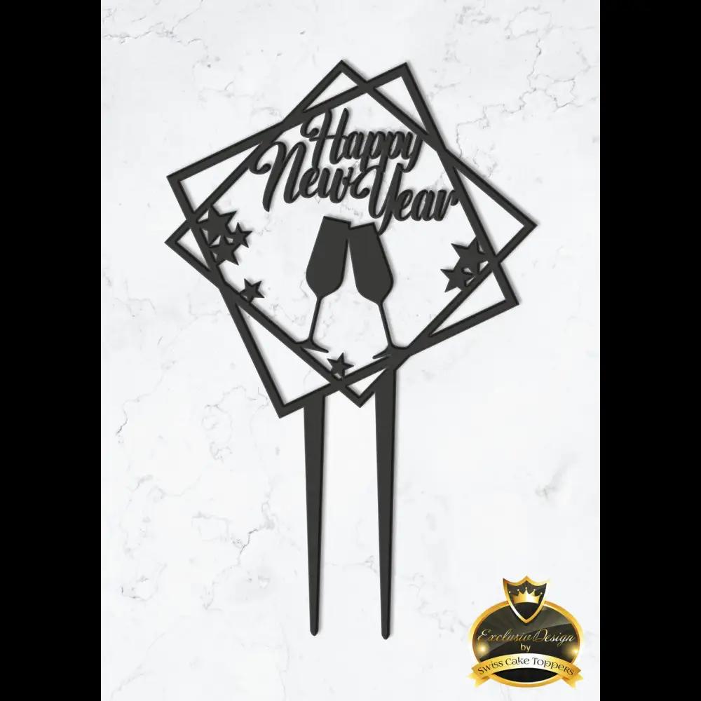 Cake Topper ’Silvestermagie’ - Acryl Schwarz - Sugar Sweet Kitchen