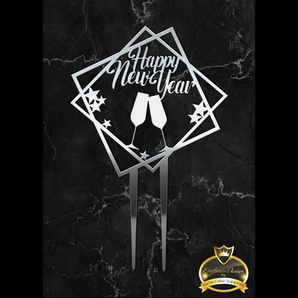 Cake Topper ’Silvestermagie’ - Acryl Silber - Sugar Sweet Kitchen