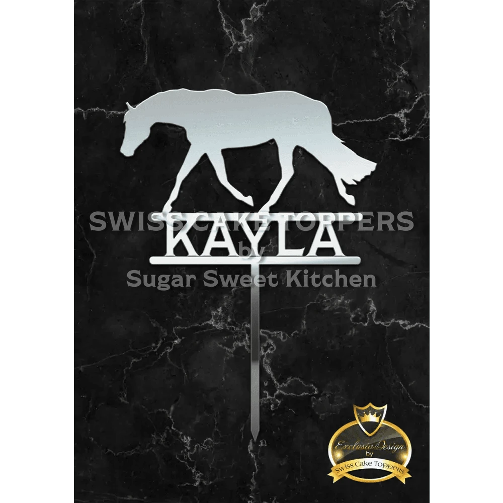 Cake Topper ’Spirit of the Horse’ - Acryl Silber - Sugar Sweet Kitchen