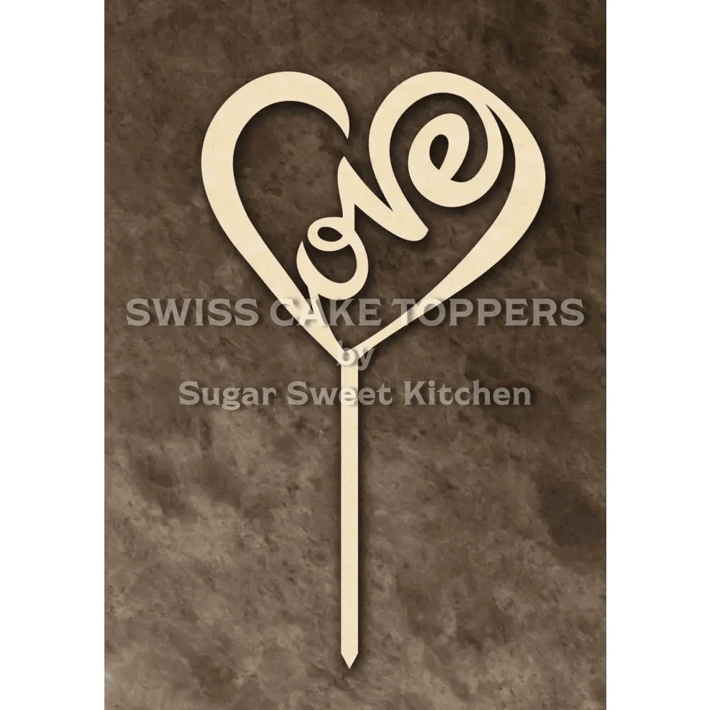 Cake Topper ’True Love’ - Holz - Sugar Sweet Kitchen