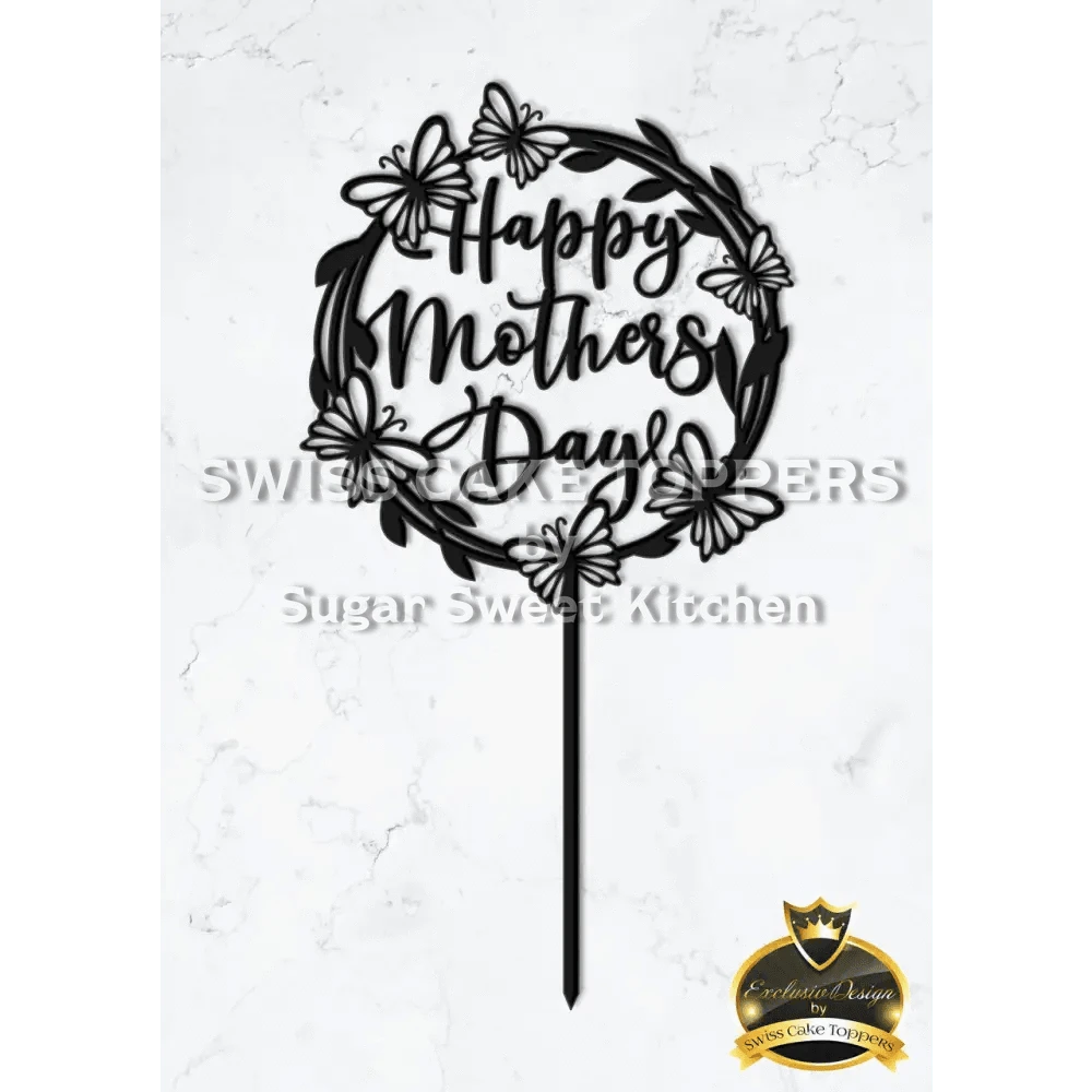 Cake Topper ’zauberhafte Mama’ - Acryl Schwarz - Sugar Sweet Kitchen