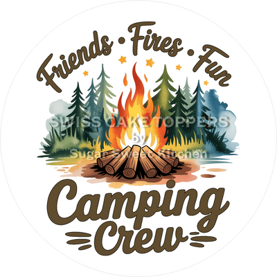 Camping Friends-Tortenaufleger - Freunde8 - personalisierbar