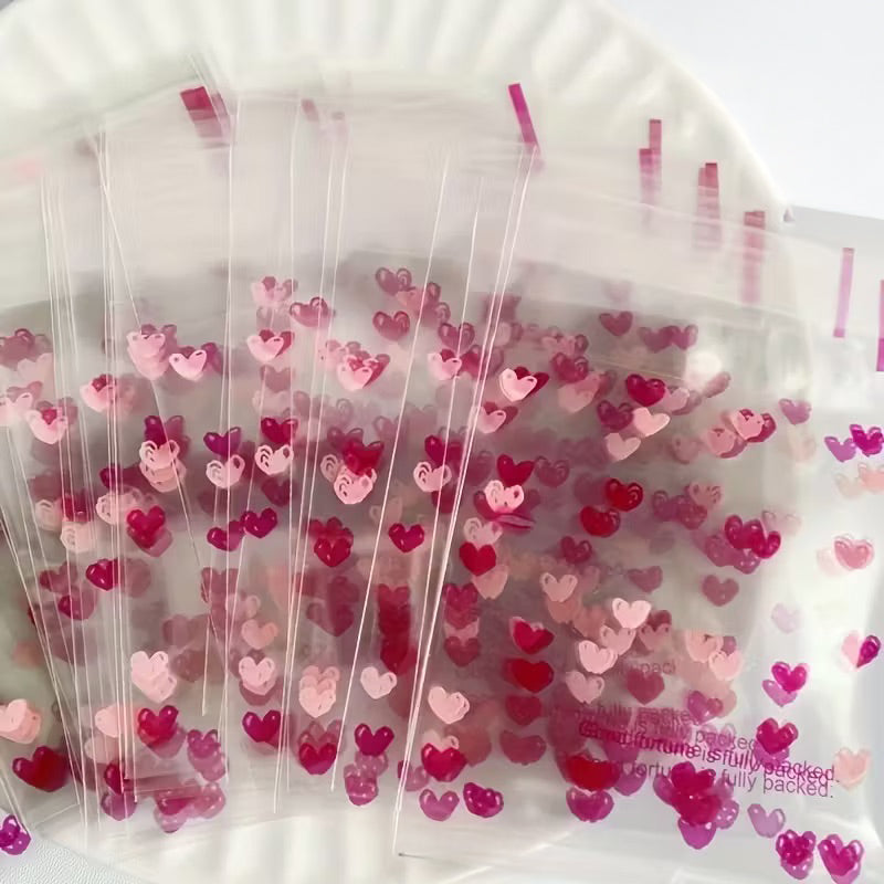 Cellophanbeutel mit Herzen / 10Stk. - Verpackungen Sugar Sweet Kitchen