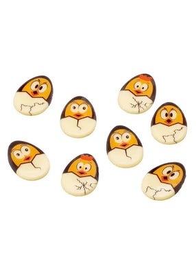 CM Schokoladendekor Küken im Ei / 8Stk.