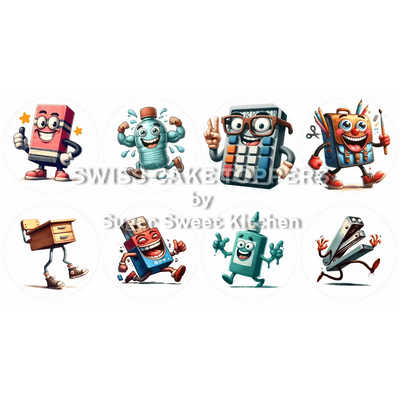 Coole School-Cupcakes- & Dessertaufleger1 - personalisierbar