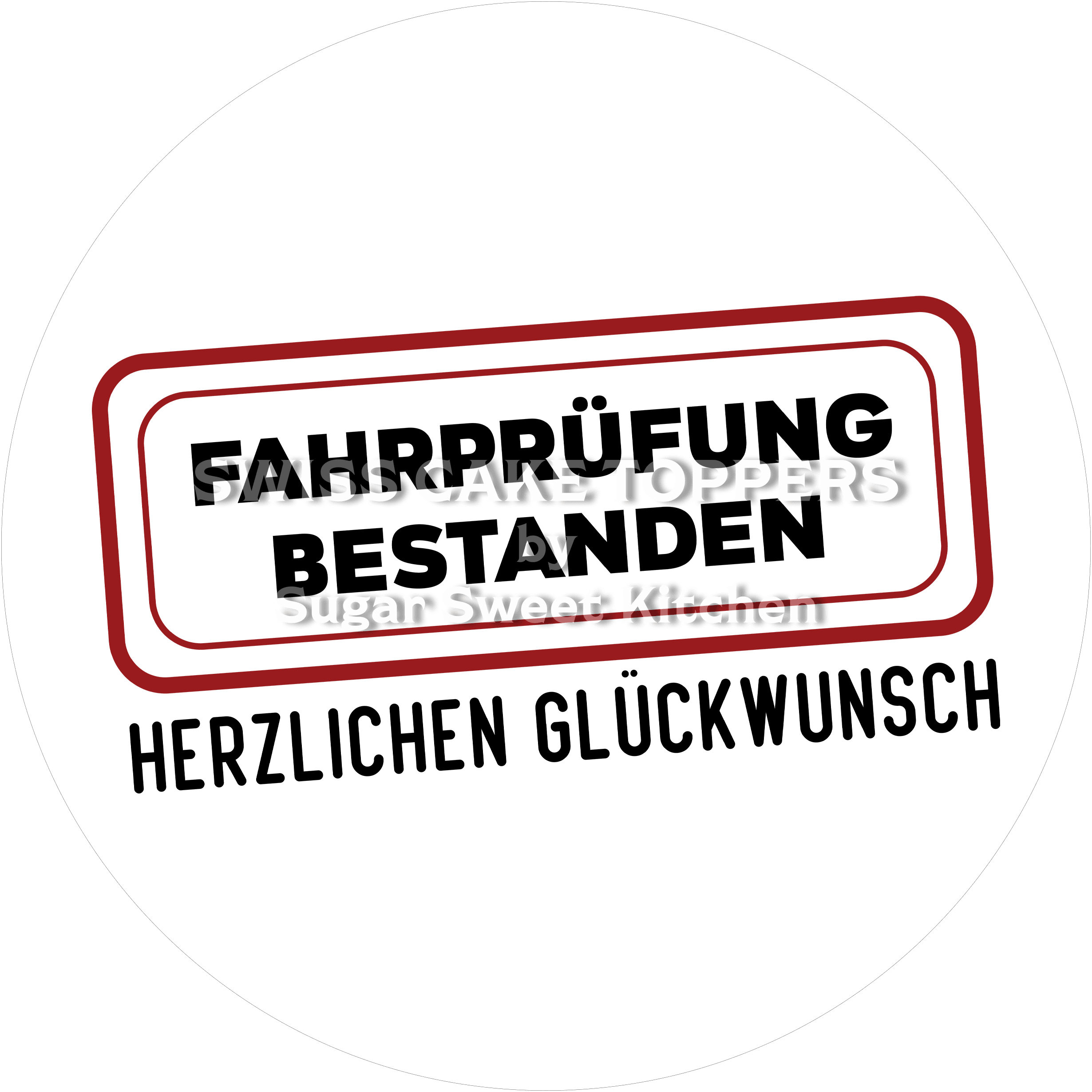 Cooler Auto-Führerschein-Tortenaufleger2 - personalisierbar - Fondant- Torten- & Cupcakeaufleger Sugar Sweet Kitchen