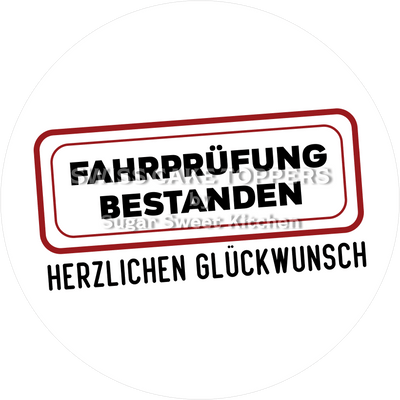 Cooler Auto-Führerschein-Tortenaufleger2 -  personalisierbar