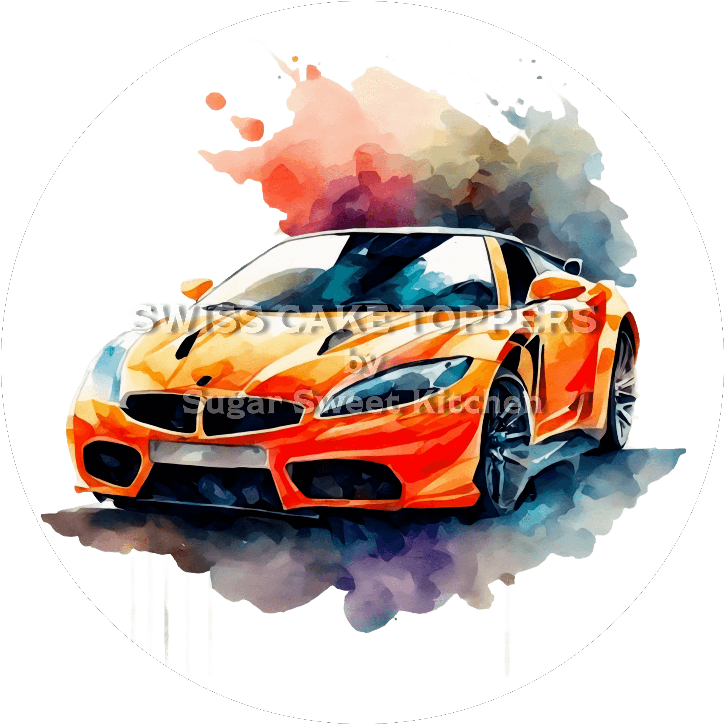 Cooler Auto Tortenaufleger4 - personalisierbar - Fondant- Torten- & Cupcakeaufleger Sugar Sweet Kitchen