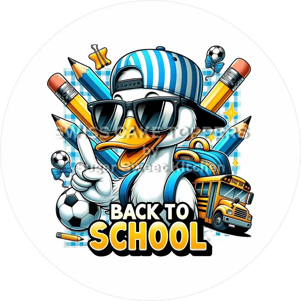 Cooler Back to School-Tortenaufleger2 - personalisierbar - Fondant- Torten- & Cupcakeaufleger Sugar Sweet Kitchen