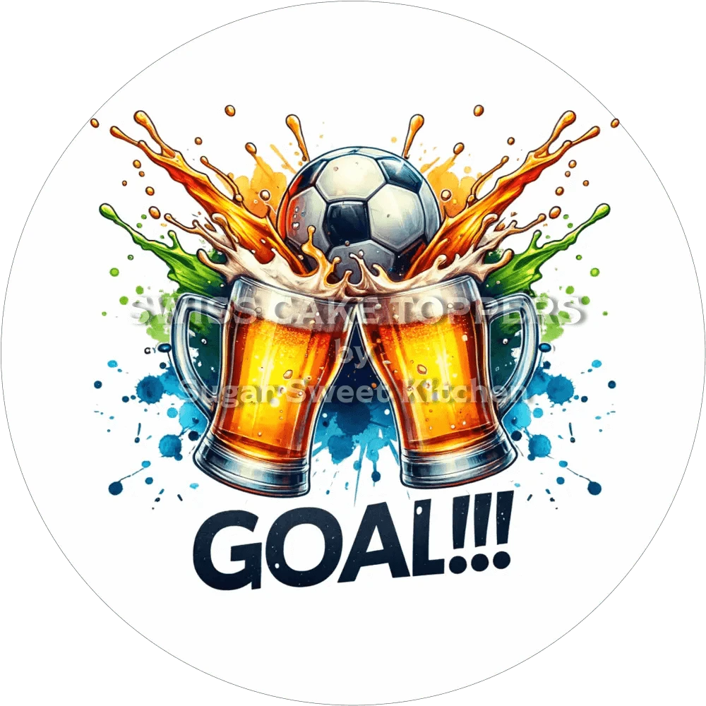 Cooler Fussball-Tortenaufleger4 - personalisierbar - Fondant- Torten- & Cupcakeaufleger Sugar Sweet Kitchen